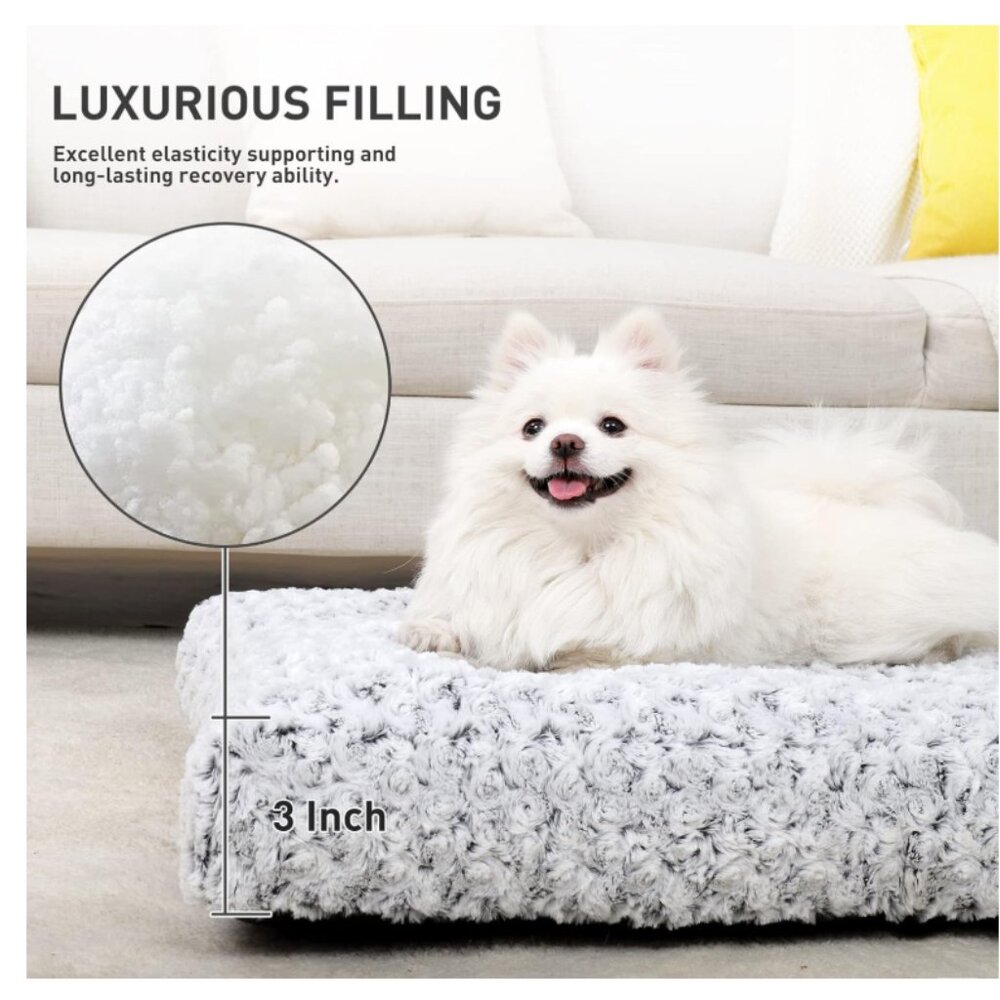KSIIA Washable Dog Bed Deluxe Plush 18' x 23'